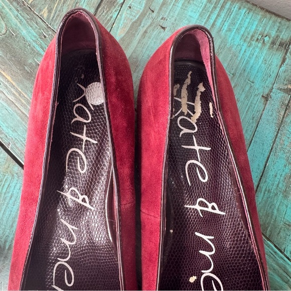 Kate & Mel Burgundy Red Leather Suede Slip On Flat Loafers Size 39 - Picture 6 of 11